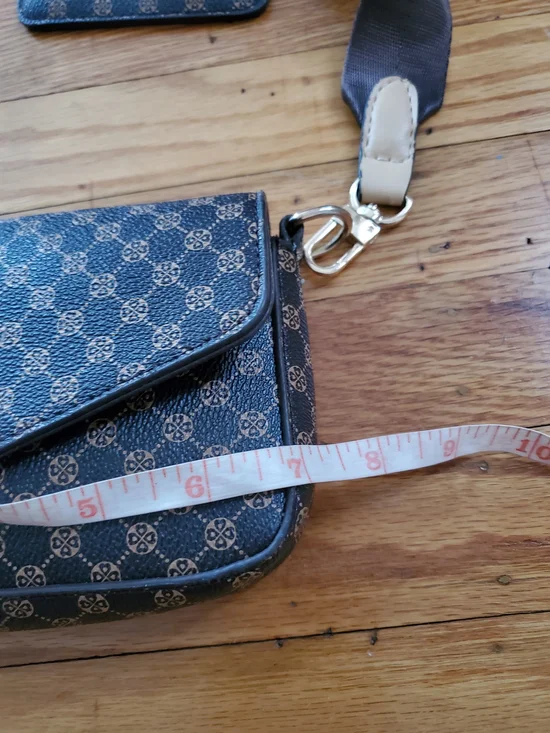 Brown Patterned Crossbody Bag with Coin Pouch - Picture 7 of 8